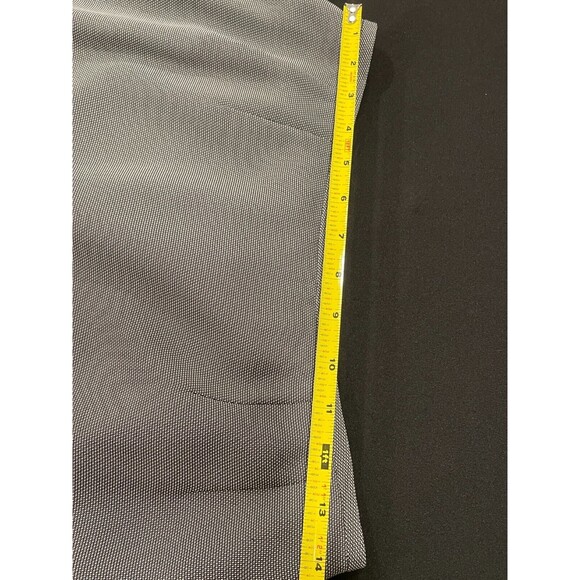 ~ Le Suit 2pc Skirt Suit 8p Black Print White Trim Work Notch Lapel Pencil Skirt - Picture 11 of 16